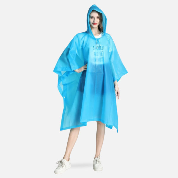cape poncho imperméable bleu