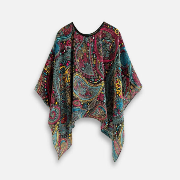 Poncho Léger Femme Multicolore