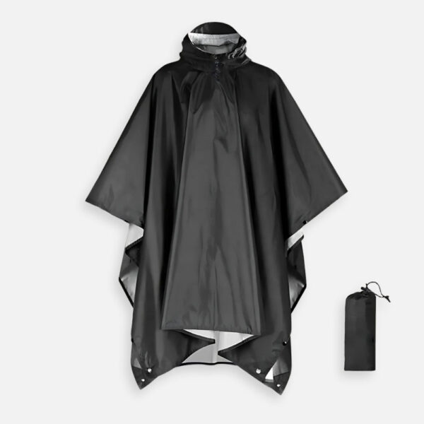poncho de randonnée noir