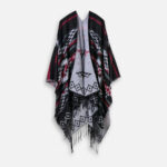 poncho noir mexicain