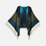 poncho traditionnel frangé