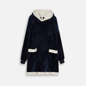 poncho plaid bleu marine