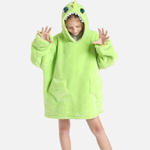 chaleur poncho plaid dinosaure