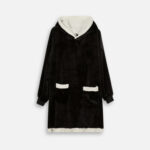 poncho plaid noir