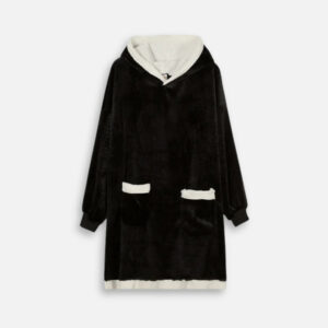 poncho plaid noir
