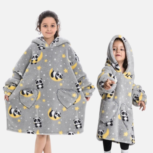 poncho plaid lune et panda