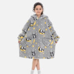 poncho enfant pandas et étoiles