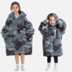 poncho plaid à motif panthère