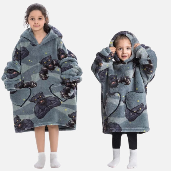 poncho plaid à motif panthère