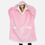 poncho plaid rose