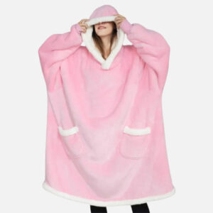 poncho plaid rose