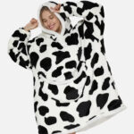 poncho plaid motif vache