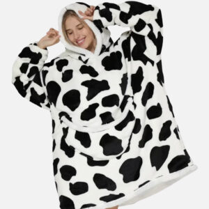 poncho plaid motif vache