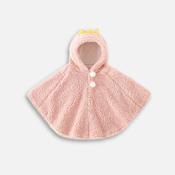 cape poncho polaire bébé couronne