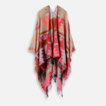 Poncho Rouge Motifs Péruviens