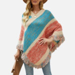 cape poncho bleu élégant