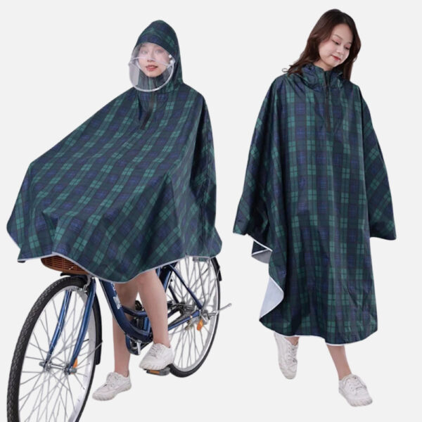 poncho velo pluie carreaux