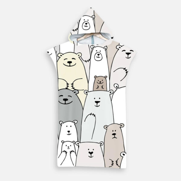 Poncho De Bain Enfant Ours Souriant