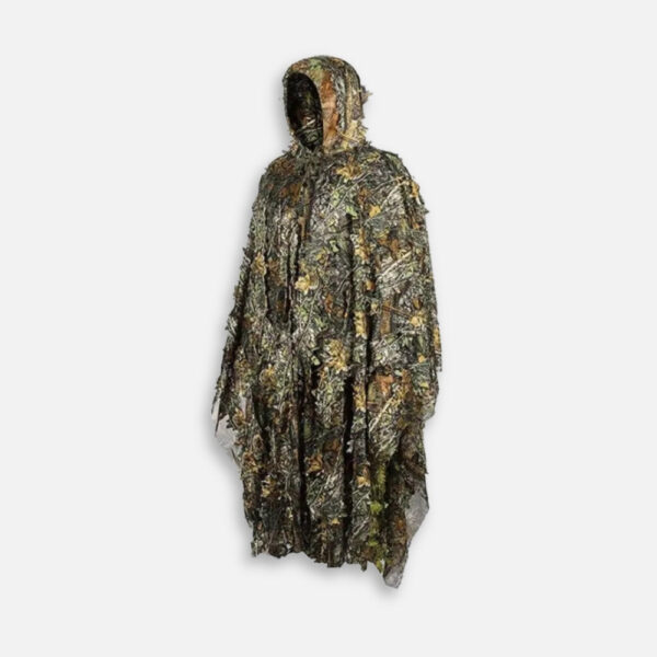poncho camouflage feuillu