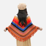 Poncho andin avec franges