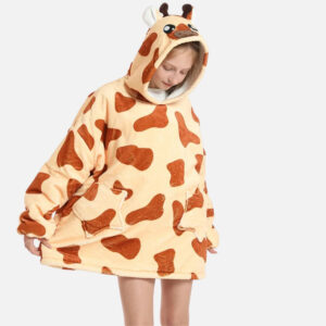 poncho plaid girafe
