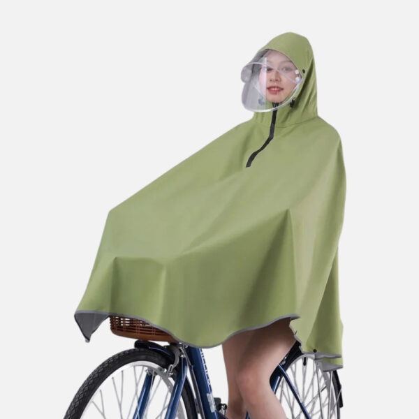 poncho vélo pluie kaki