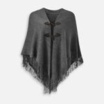 cape poncho avec franges