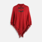 poncho à franges pour femme