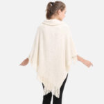 poncho à franges ample