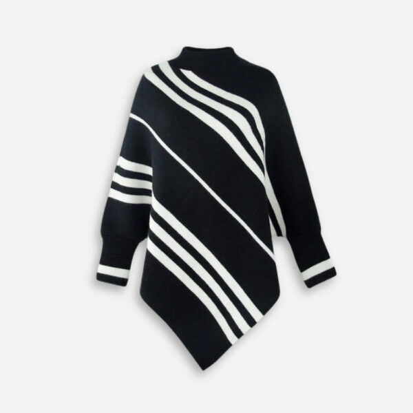poncho élégant à rayures