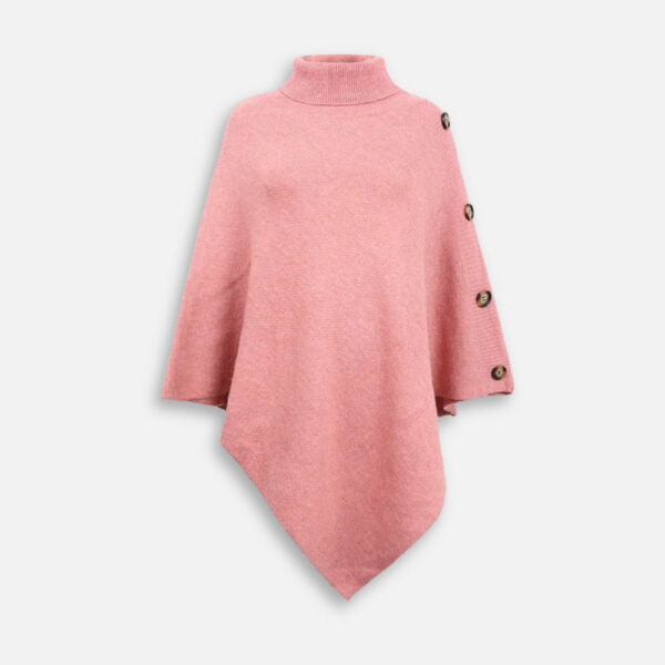 pull poncho rose élégant
