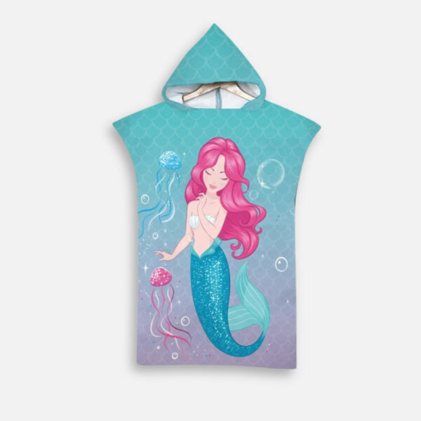 serviette poncho enfant sirène