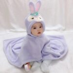 Cape de Bain Bébé Lapin Violet