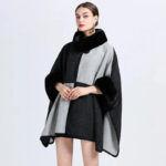 cape fausse fourrure femme bordeaux