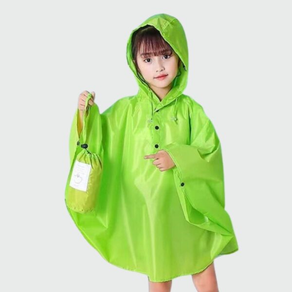 cape pluie enfant verte