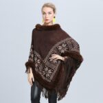 poncho élégant fourrure