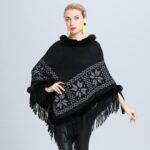 poncho avec fourrure