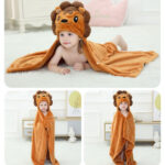 poncho bébé avec capuche lion