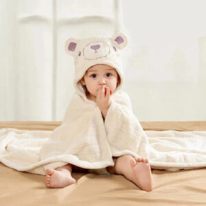 poncho bain bébé ours polaire