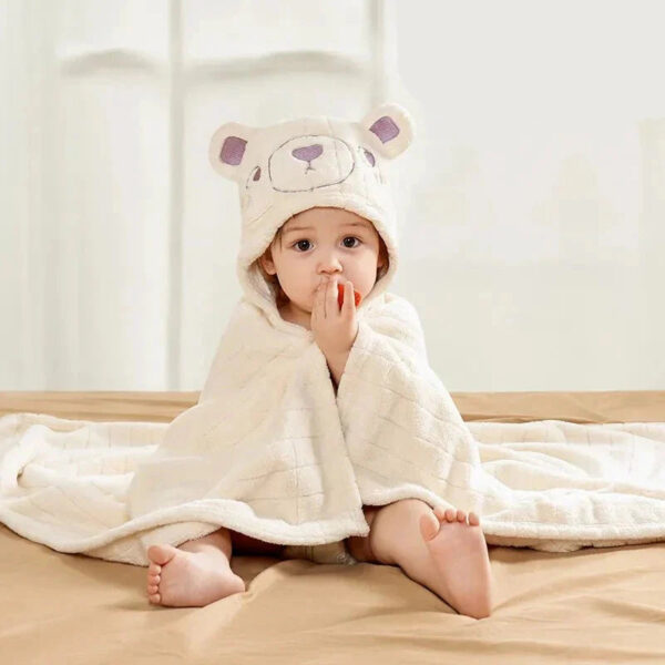 poncho bain bébé ours polaire