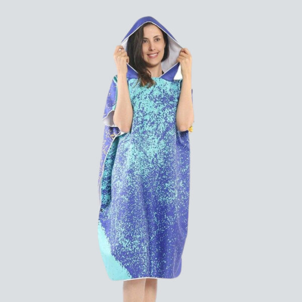Poncho Bain Bleu
