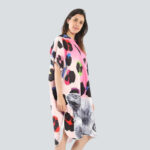 poncho bain chat multicolore