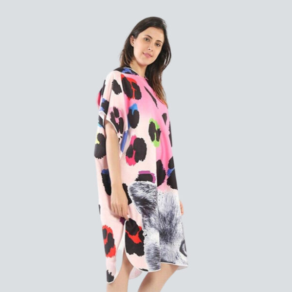 poncho bain chat multicolore