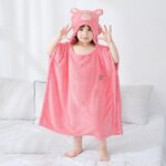 poncho bain enfant cochon