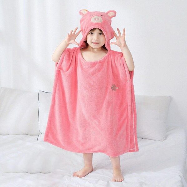poncho bain enfant cochon
