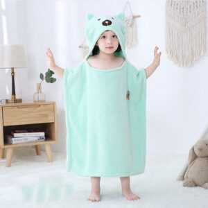poncho bain enfant ours