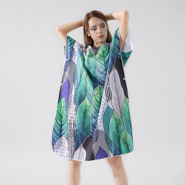 poncho bain femme vert