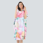 Poncho Bain Fleur aux motifs floraux