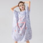 poncho bain gris