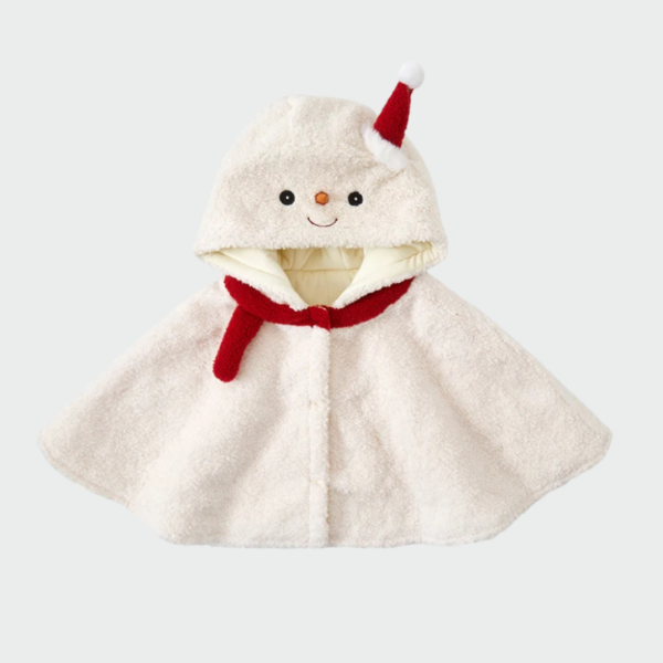 poncho bébé bonhomme de neige